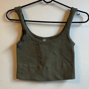 Olive Green Nikibiki Ribbed Bra/Camisole/Tank Top